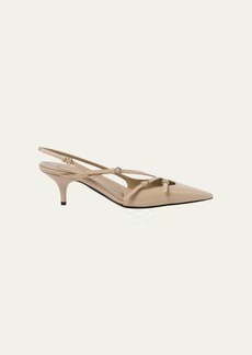 Miu Miu Patent Buckle-Trio Slingback Pumps