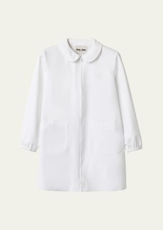 Miu Miu Peter Pan Collar Poplin Mini Dress