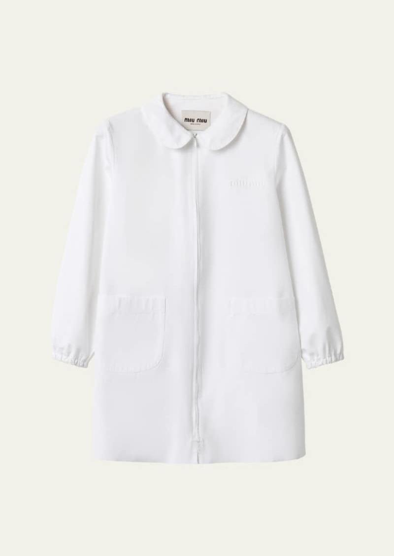 Miu Miu Peter Pan Collar Poplin Mini Dress