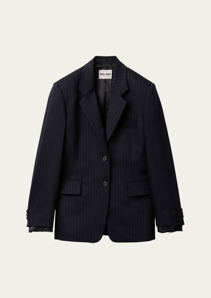 Miu Miu Pinstripe Menswear Wool Blazer