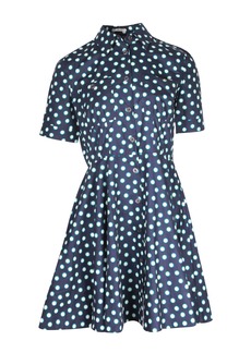 Miu Miu Polka Dot Shirt Mini Dress in Navy Blue Cotton