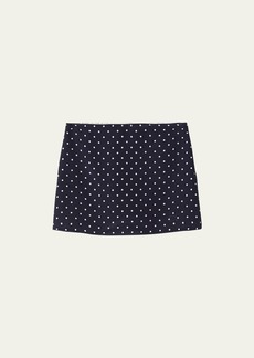 Miu Miu Polka-Dot Silk Mini Skirt