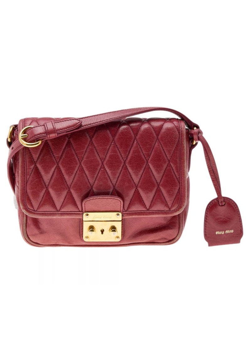 Miu Miu Quilted Leather Pushlock Flap Shoulder Bag