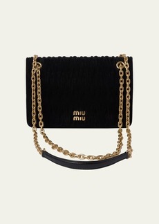 Miu Miu Quilted Velvet Chain Shoulder Bag