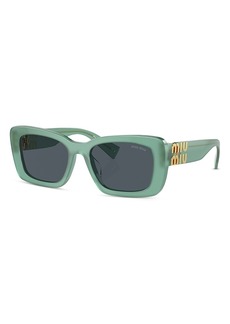 Miu Miu Rectangle Sunglasses, 53mm