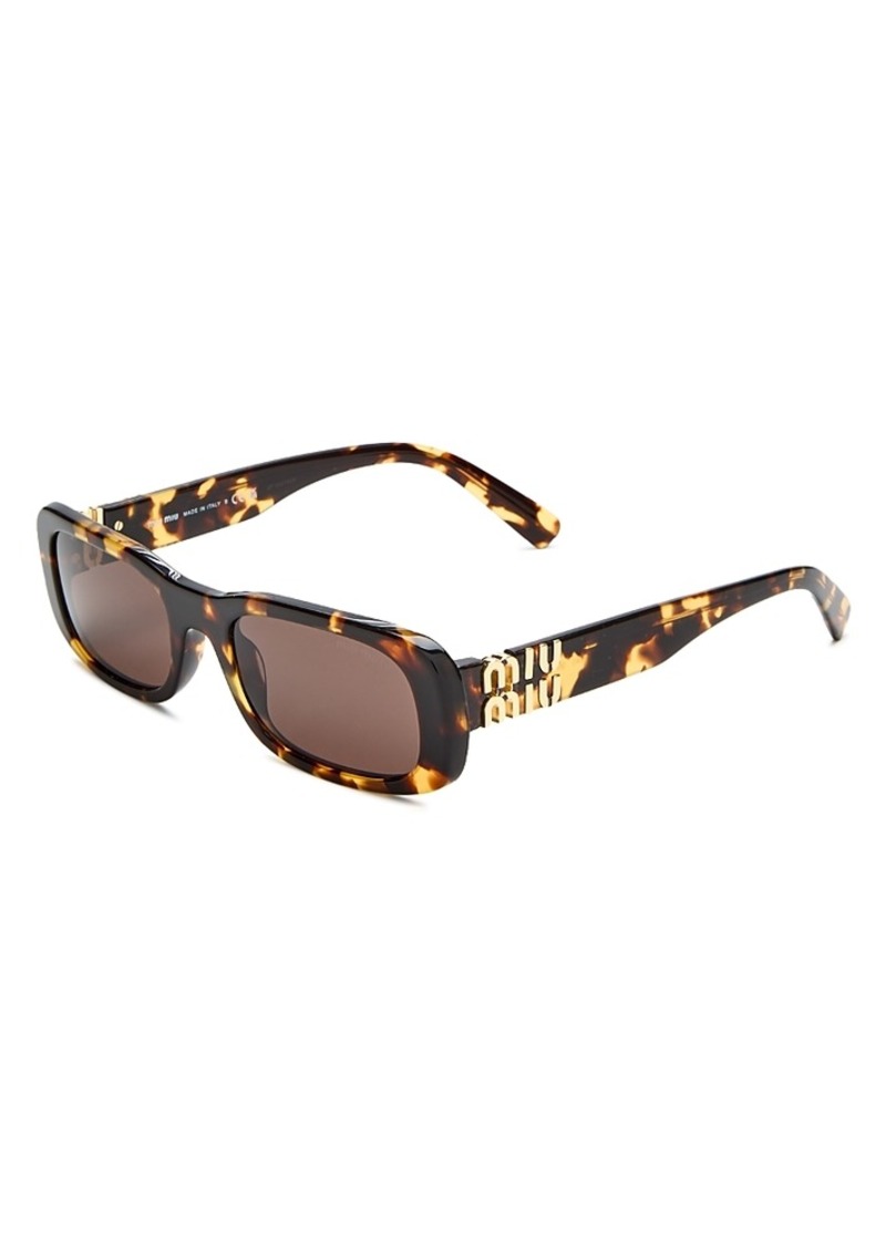 Miu Miu Rectangular Sunglasses, 53mm