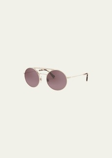 Miu Miu Round Mirrored Metal Sunglasses