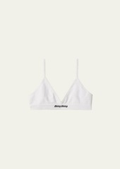 Miu Miu Seamless Jacquard Logo Bra Top