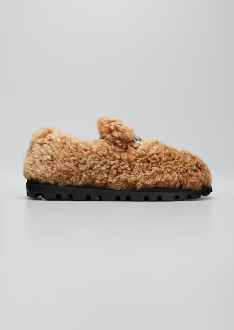 Miu Miu Shearling Chain Cozy Loafers