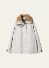 Miu Miu Shearling Collar Oversized Jacket