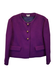 Miu Miu Short Blazer in Purple Wool