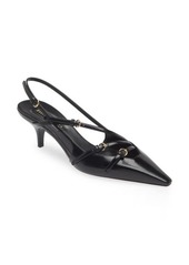 Miu Miu Show Kitten Heel Slingback Pump