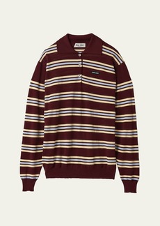 Miu Miu Stripe Knit Polo Sweater