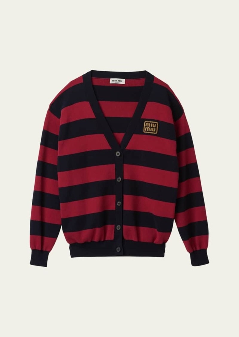 Miu Miu Stripe Oversized Knit Cardigan