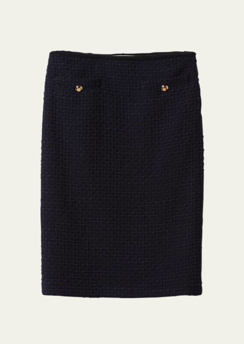 Miu Miu Tweed Grosgrain-Trim Skirt