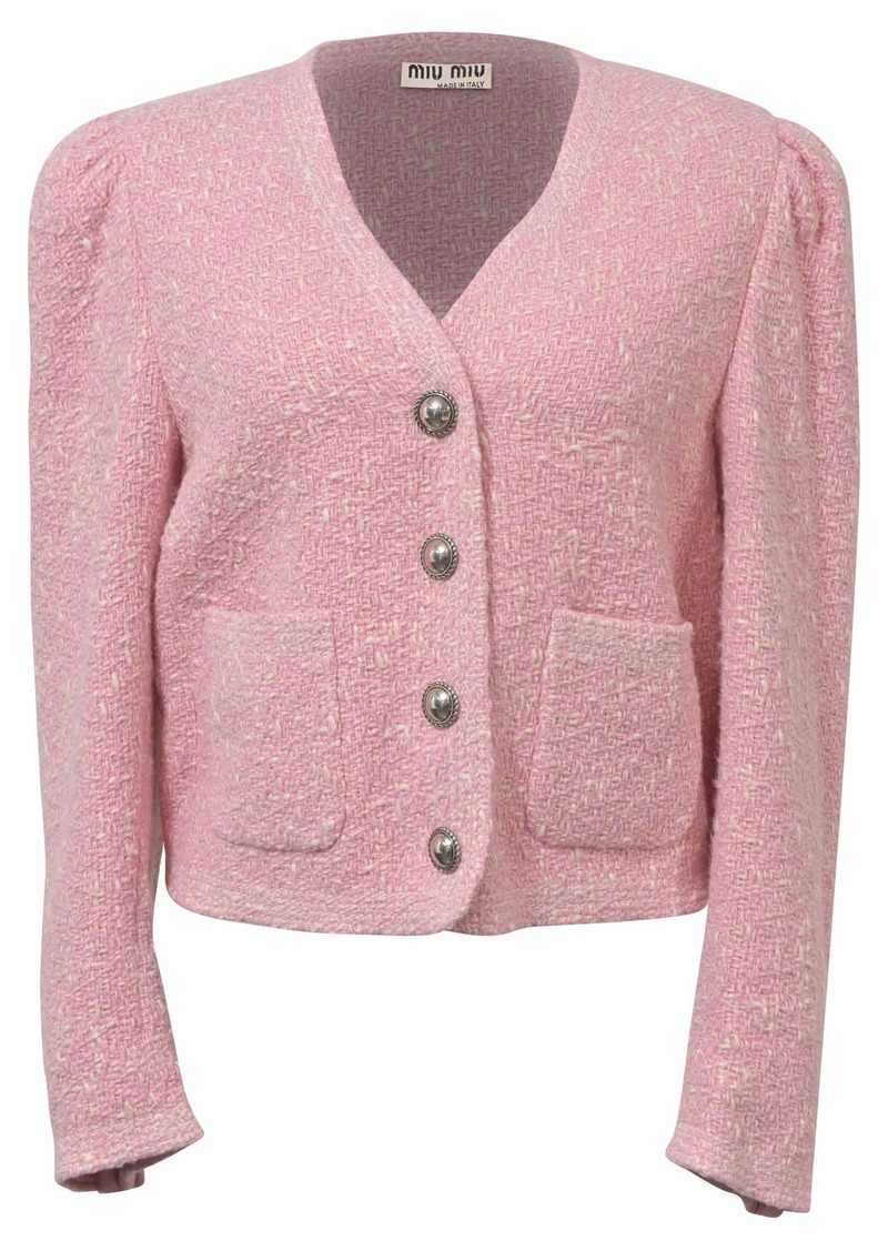 Miu Miu Tweed Jacket in Pink Wool