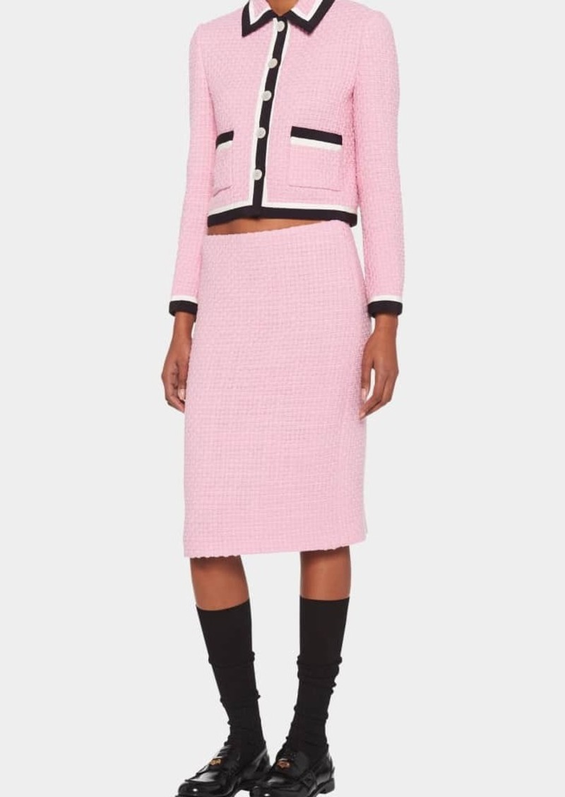 Miu Miu Tweed Pencil Midi Skirt