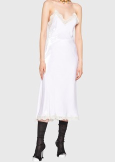 Miu Miu Velvet Lace-Trim Midi Slip Dress