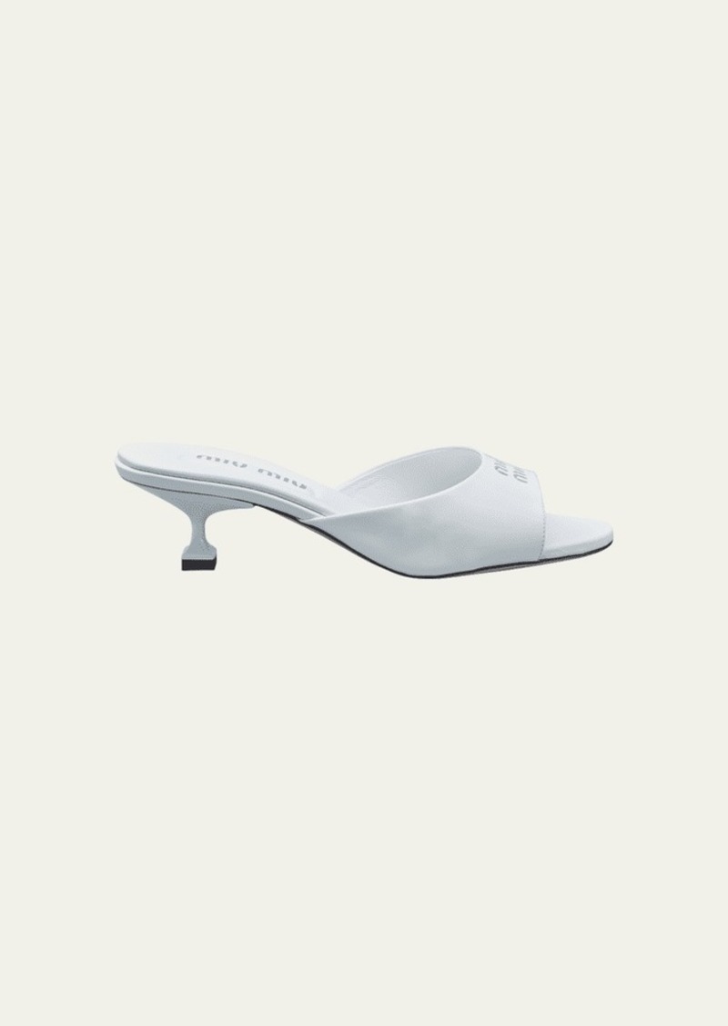 Miu Miu Vernice Patent Stiletto Mule Sandals