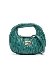 MIU MIU Wander matelassé nappa leather micro hobo bag
