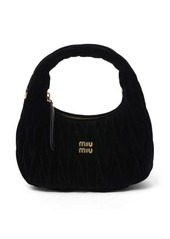 MIU MIU Wander matelassé velvet shoulder bag