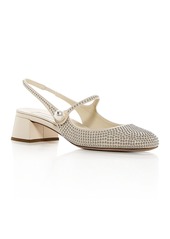 Miu Miu Women's Calzature Donna Embellished Slingback Pumps