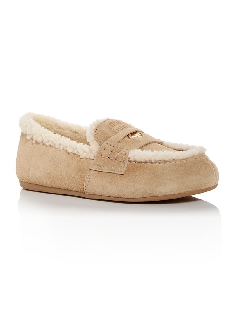 Miu Miu Women's Shearling Penny Loafers