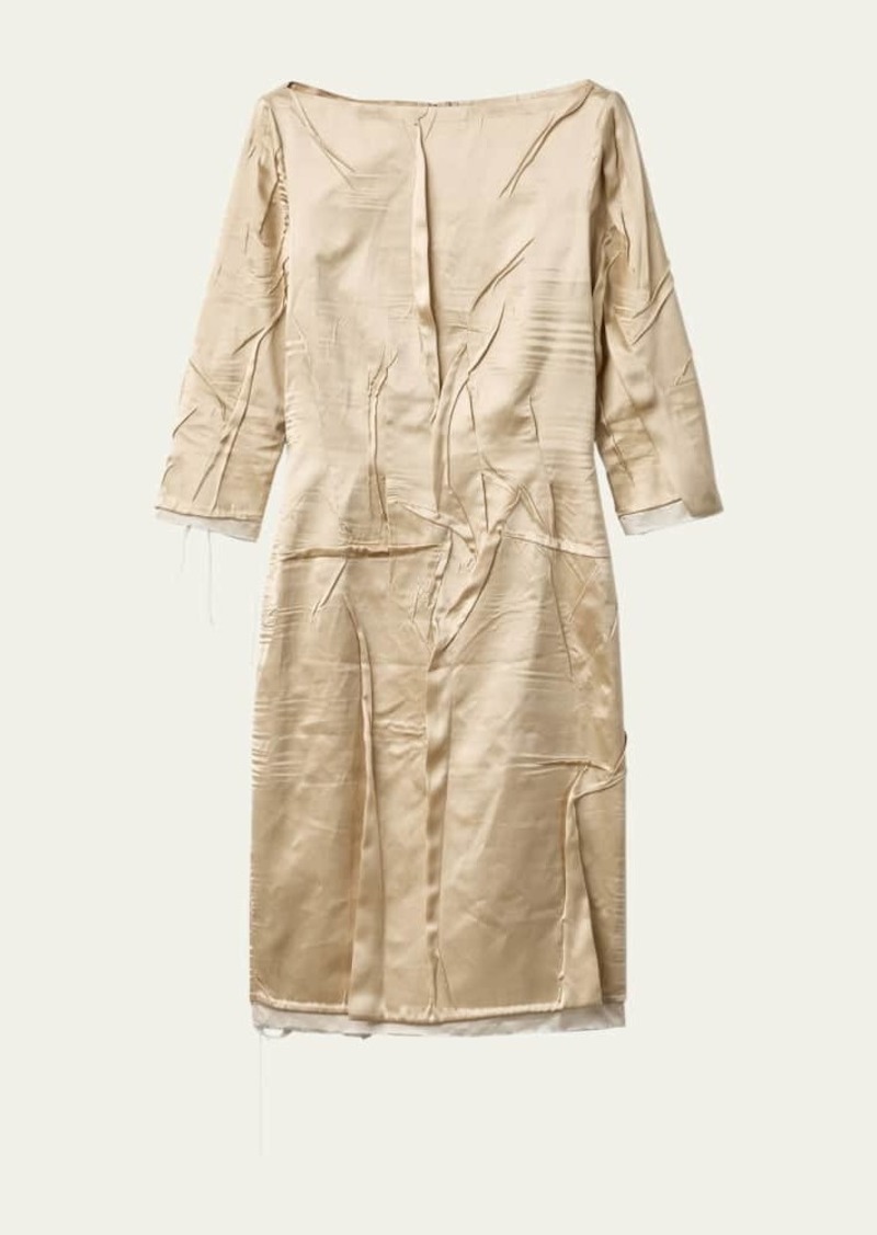 Miu Miu Wrinkled Crepe Satin Dress