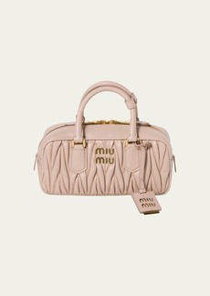 Miu Miu Zip Quilted Leather Top-Handle Bag