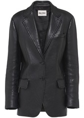 Miu Miu nappa leather single-breased blazer