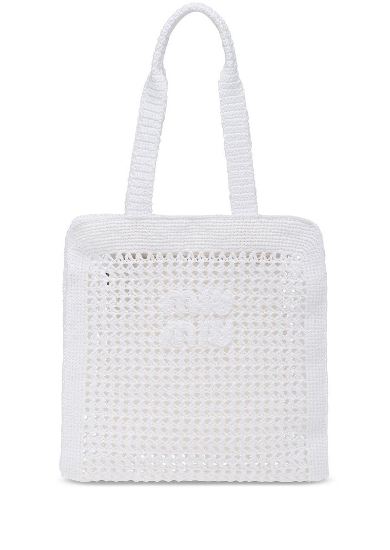 Miu Miu interwoven straw tote bag