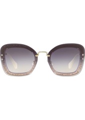 Miu Miu oversized squared glitter sunglasses