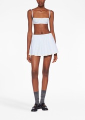 Miu Miu pinstripe embroidered-logo miniskirt