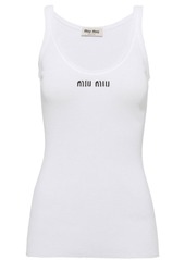 Miu Miu ribbed knit cotton tank top