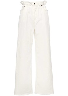 Miu Miu ruffled paperbag-waist wide-leg jeans