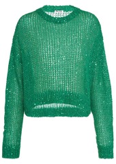 Miu Miu sequin-embellished mesh-knit jumper