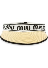 Miu Miu straw visor with logo