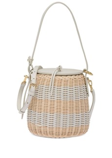 Miu Miu striped woven-wicker bucket bag