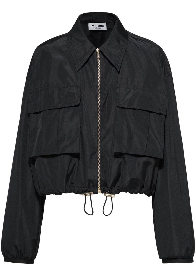 Miu Miu Technical-silk blouson jacket