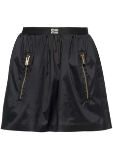 Miu Miu Technical silk mini skirt
