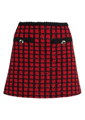 Miu Miu Tweed Check Sequin Mini Skirt