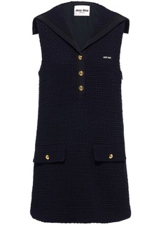 Miu Miu sleeveless wool-tweed minidress