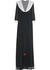 Miu Miu V-neck contrast-collar gown