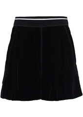 Miu Miu velvet-effect track shorts