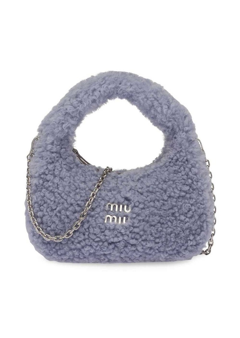 Miu Miu mini Wander shearling shoulder bag