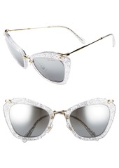 Women's Miu Miu 55mm Sunglasses - White Silver/ Grad Mirr