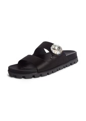 Miu Miu Crystal Button Slide Sandal