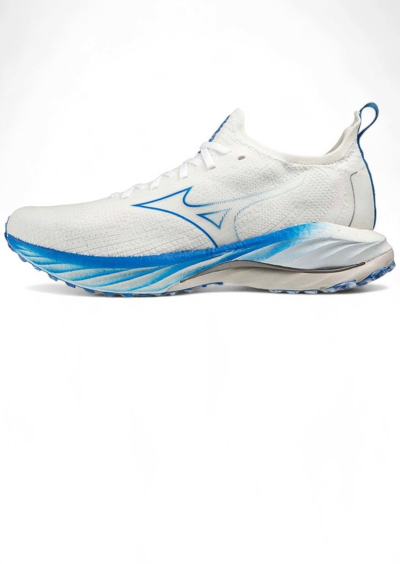 Mizuno Men's Wave Neo Wind Running Shoes In Undyed White/peace Blue