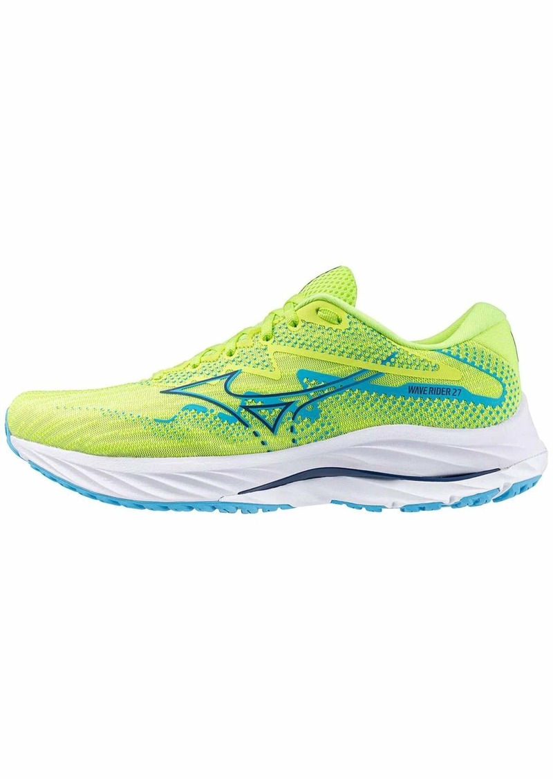 Mizuno Men's Wave Rider 27 Running Shoes In Sharp Green/navy Peony