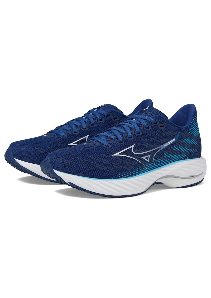 Mizuno Men's Wave Rider 28 Running Shoe Estate Blue-White